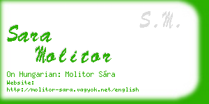 sara molitor business card